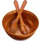 Wooden Salad Bowls - Set Of 4 Multipurpose Individual 7 X 2.5 Food Bowls Durable Hardwood Serving. And More 24 Oz.